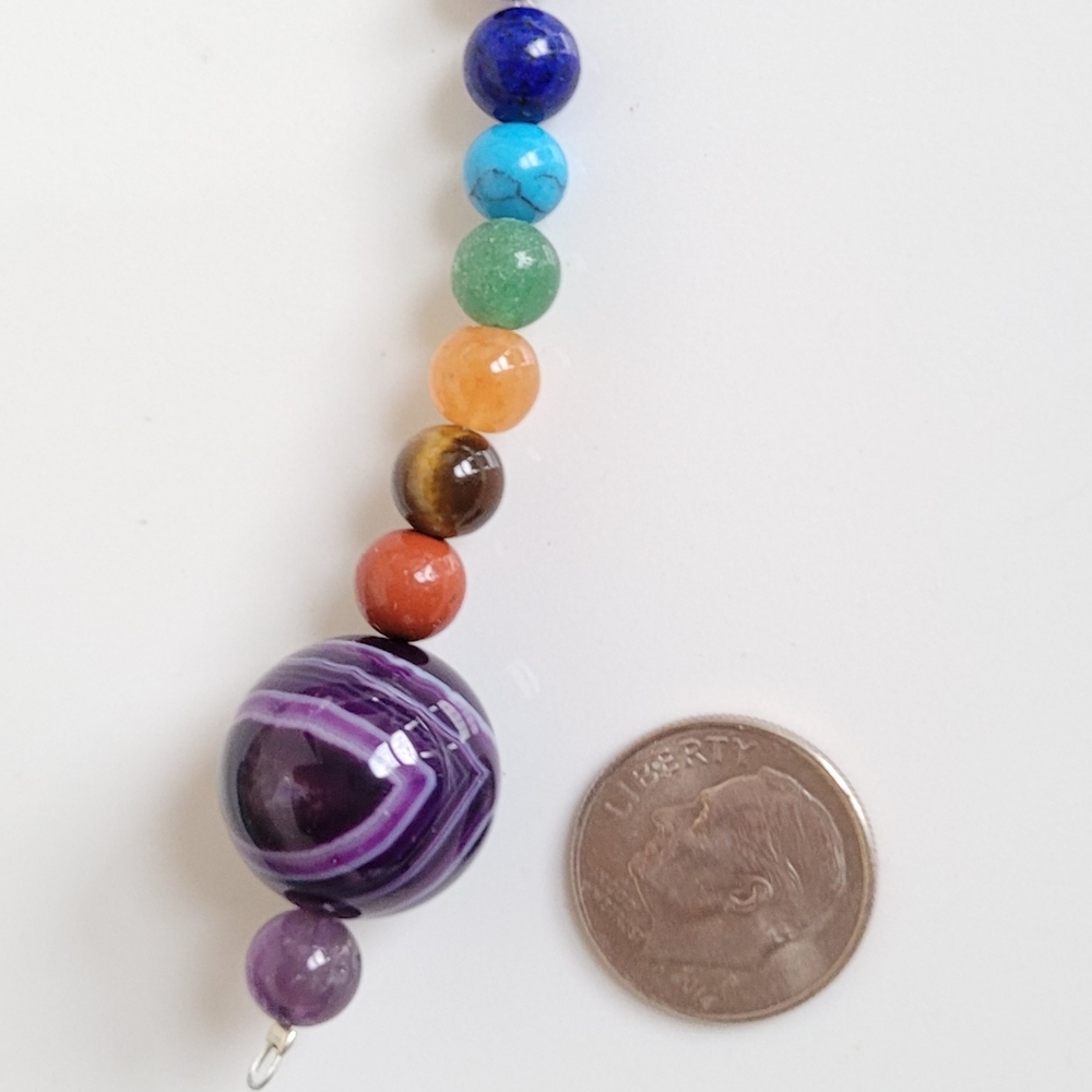 Purple Agate Dangle Key Ring Purse Charm NWT - Picture 2 of 4